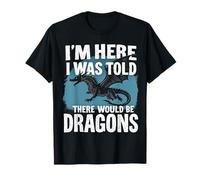 I was Told There Would Be Dragons Lover Kids Boys Typography T-Shirt