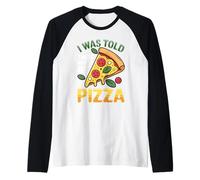I was Told There Would Be Pizza Funny Foodie Slice Raglan Baseball Tee
