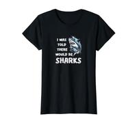 I was Told There Would Be Sharks Great White Value Graphic T-Shirt, Women, Black, L