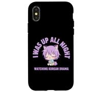 I Was Up All Night Watching Korean Drama Cute Anime Case for iPhone X/XS