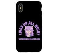 I Was Up All Night Watching Korean Drama Cute Anime Case for iPhone X/XS