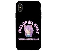 I Was Up All Night Watching Korean Drama Cute Kawaii Anime Case for iPhone X/XS