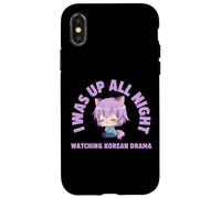 I Was Up All Night Watching Korean Drama Cute Kawaii Case for iPhone X/XS