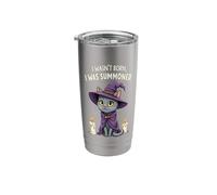 I Wasn't Born I was Summoned Halloween Black Cat Stainless Steel Insulated Tumbler