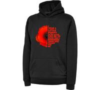I Wear A Little Poppy Hoodie Lest We Forget Remembrance Day Flower British Armed Forces Modern Gym Men's Gym Bro Gift Hooded Unisex Adult Gift Adult Kids Hoodie Black