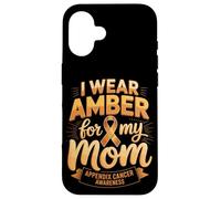 I Wear Amber For My Mom Appendix Cancer Awareness Case for iPhone 16