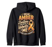 I Wear Amber For Someone Who Means The World To Me Zip Hoodie