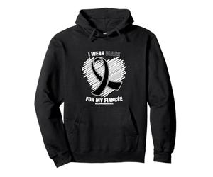 I Wear Black For My Fiancee Skin Cancer Melanoma Awareness Pullover Hoodie