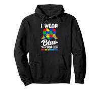 I Wear Blue For Autism Awareness Pullover Hoodie
