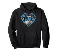 I Wear Blue for My Brother Autism Awareness Pullover Hoodie