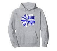 I Wear Blue For My MOM Colon Cancer Awareness Ribbon Sunflow Pullover Hoodie