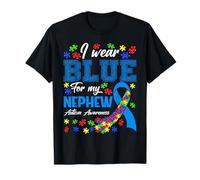I Wear Blue for My Nephew Autism Awareness Month Support T-Shirt