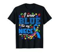 I Wear Blue for My Niece Autism Awareness Month Support T-Shirt