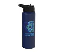 I Wear Blue for My Son Autism Awareness Circuit Board Heart Stainless Steel Insulated Water Bottle