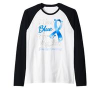 I Wear Blue for My Son Diabetes Awareness Ribbon Raglan Baseball Tee