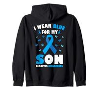 I Wear Blue For My Son Type 1 Diabetes Awareness Mom Dad Zip Hoodie