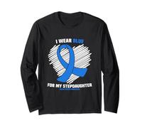 I Wear Blue for My Stepdaughter Colon Cancer Awareness Long Sleeve T-Shirt