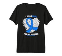 I Wear Blue for My Stepson Colon Cancer Awareness Premium T-Shirt