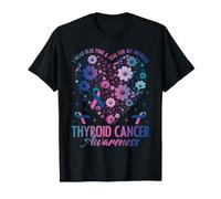 I Wear Blue Pink & Teal for My Husband Thyroid Cancer Month T-Shirt