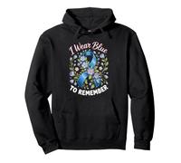 I Wear Blue to Remember Forget Not Remembrance Flower Pullover Hoodie
