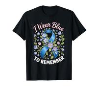 I Wear Blue to Remember Forget Not Remembrance Flower Value Graphic T-Shirt