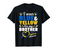I Wear Blue & Yellow for My Brother Down Syndrome Awareness T-Shirt