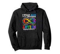 I Wear Blues For My Brother Autism Awareness Mom Dad Parents Pullover Hoodie