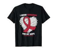 I Wear Burgundy For My Wife Brain Aneurysm Awareness T-Shirt
