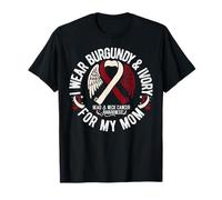 I Wear Burgundy Ivory For My Mom Oral Head Neck Cancer T-Shirt