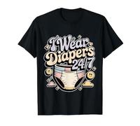 I Wear Diapers 24/7 - Value Graphic T-Shirt, Men, Black, XL