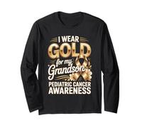 I Wear Gold for My Grandson Pediatric Cancer Long Sleeve T-Shirt