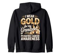 I Wear Gold For My Grandson Pediatric Cancer Zip Hoodie
