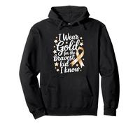 I Wear Gold For The Bravest Kid I Know, Childhood Cancer Pullover Hoodie