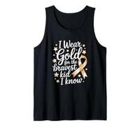 I Wear Gold for The Bravest Kid I Know, Childhood Cancer Tank Top