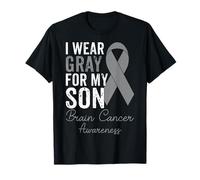 I Wear Gray for My Son Brain Cancer Awareness Support Gift T-Shirt