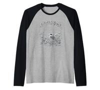 I Wear Gray for Parkinson's Awareness Bird and Flowers Raglan Baseball Tee