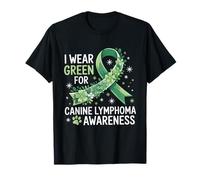 I Wear Green Canine Lymphoma Awareness Canine Cancer T-Shirt