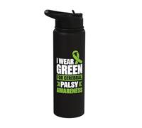 I wear Green for Cerebral Palsy Awareness Stainless Steel Insulated Water Bottle