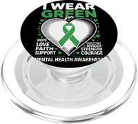 I Wear Green for Hope Love Faith Support Courage Awareness PopSockets PopGrip for MagSafe