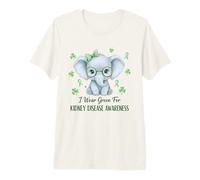I Wear Green for Kidney Disease Awareness Cute Elephant Premium T-Shirt