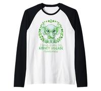 I Wear Green for Kidney Disease Awareness Elephant & Bandana Raglan Baseball Tee