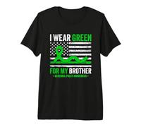 I Wear Green for My Brother Cerebral Palsy Awareness US Flag Premium T-Shirt