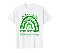 I Wear Green for My Dad Stuttering Awareness Rainbow Value Graphic T-Shirt