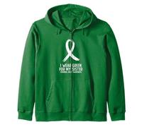 I Wear Green For My Sister Cerebral Palsy Awareness Zip Hoodie