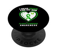 I Wear Green For My Son Cloves Syndrome Awareness PopSockets Adhesive PopGrip