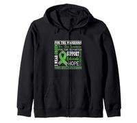 I Wear Green For The Survivors Uplifting Positive Vibes Zip Hoodie