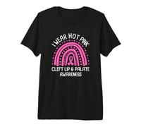 I Wear Hot Pink Cleft Lip and Palate Awareness Premium T-Shirt