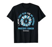 I Wear Light Blue for My Husband Prostate Cancer Awareness Value Graphic T-Shirt, Men, Black, M