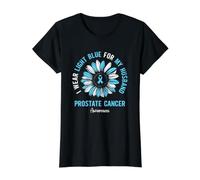 I Wear Light Blue for My Husband Prostate Cancer Awareness Value Graphic T-Shirt, Women, Black, XL