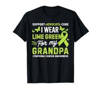 I Wear Lime Green for Grandpa Lymphoma Cancer Awareness T-Shirt